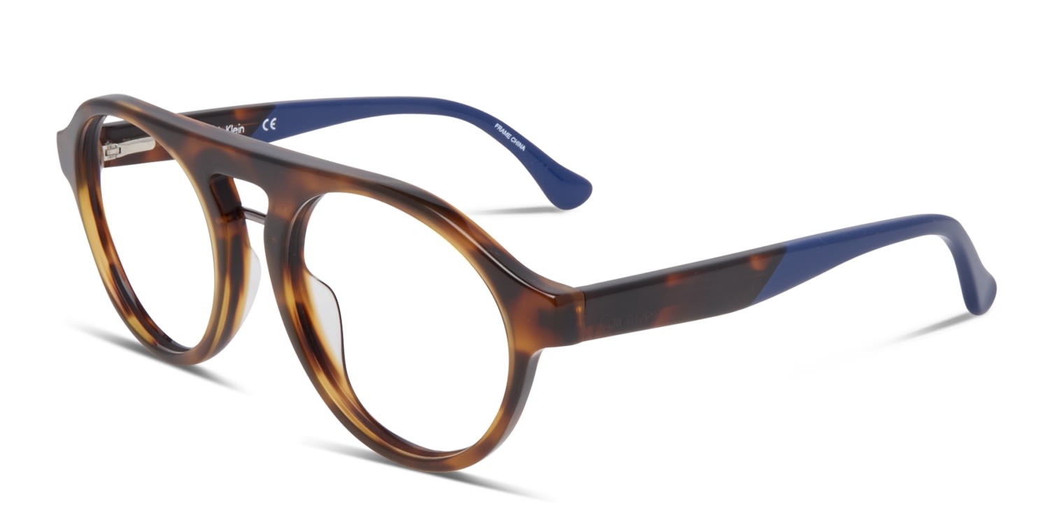 calvin klein blue tortoise shell glasses