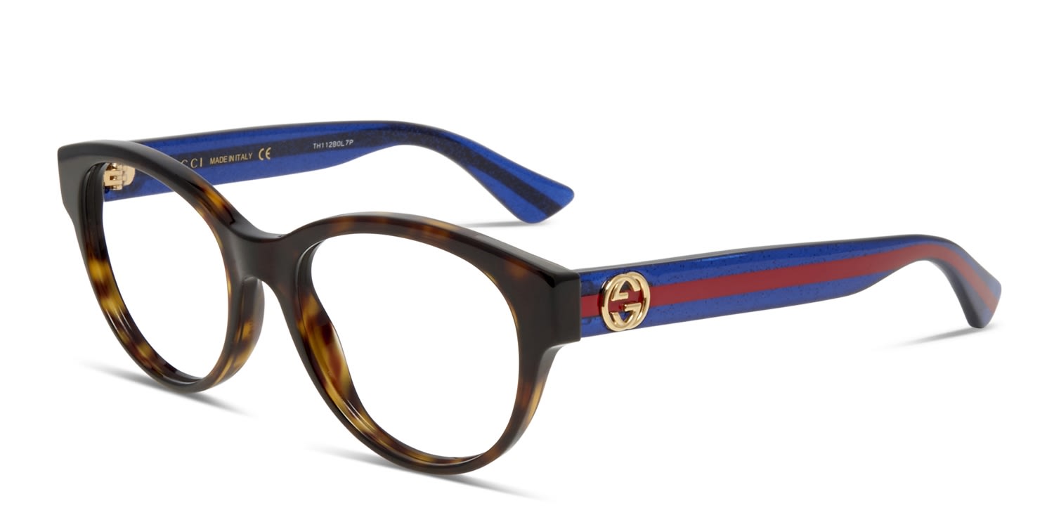 Gucci Gg0039o Tortoise W Blue Prescription Eyeglasses