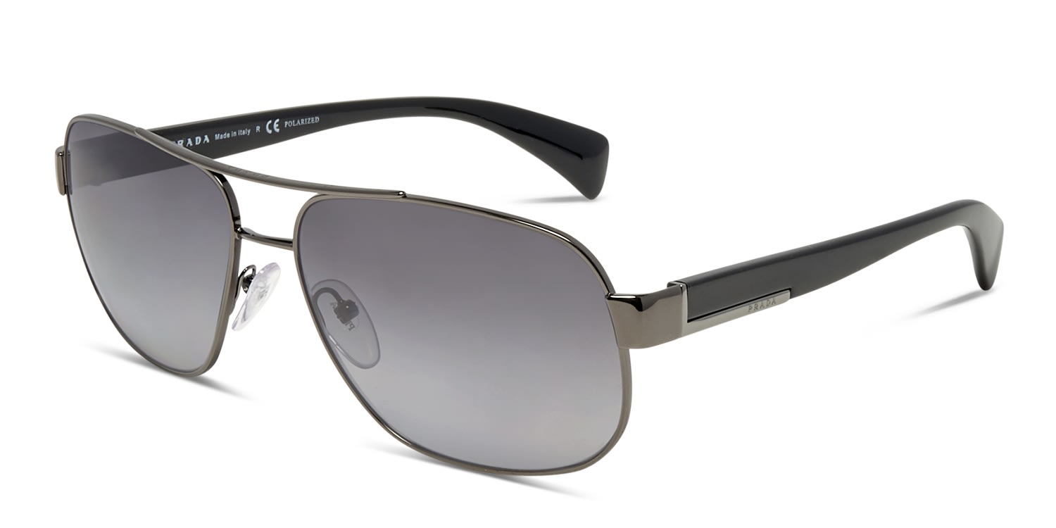 Prada PR 52PS Gunmetal w/Black Prescription Sunglasses
