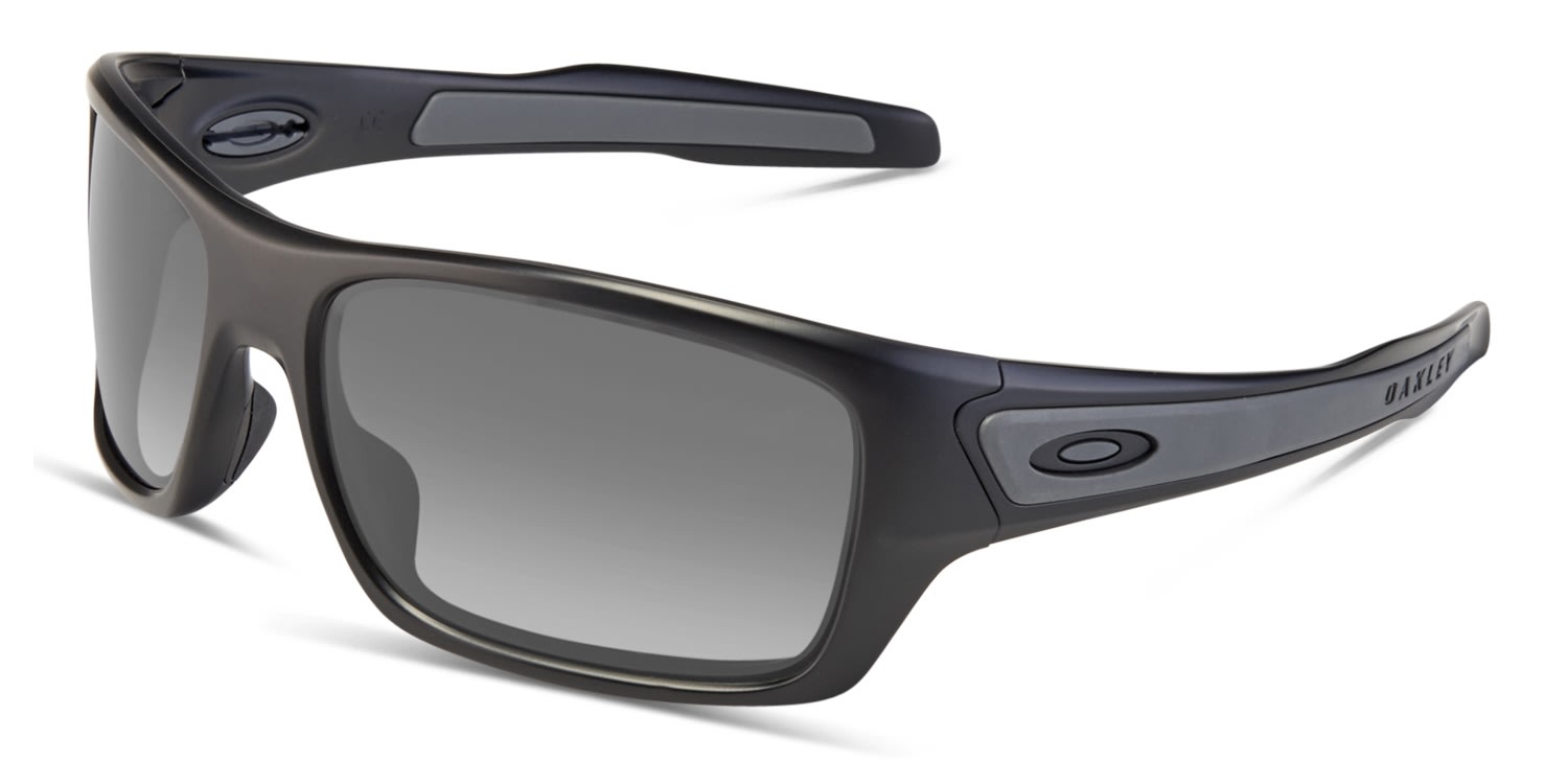 Oakley OO9263 Turbine Shiny Black/Gray Prescription Sunglasses