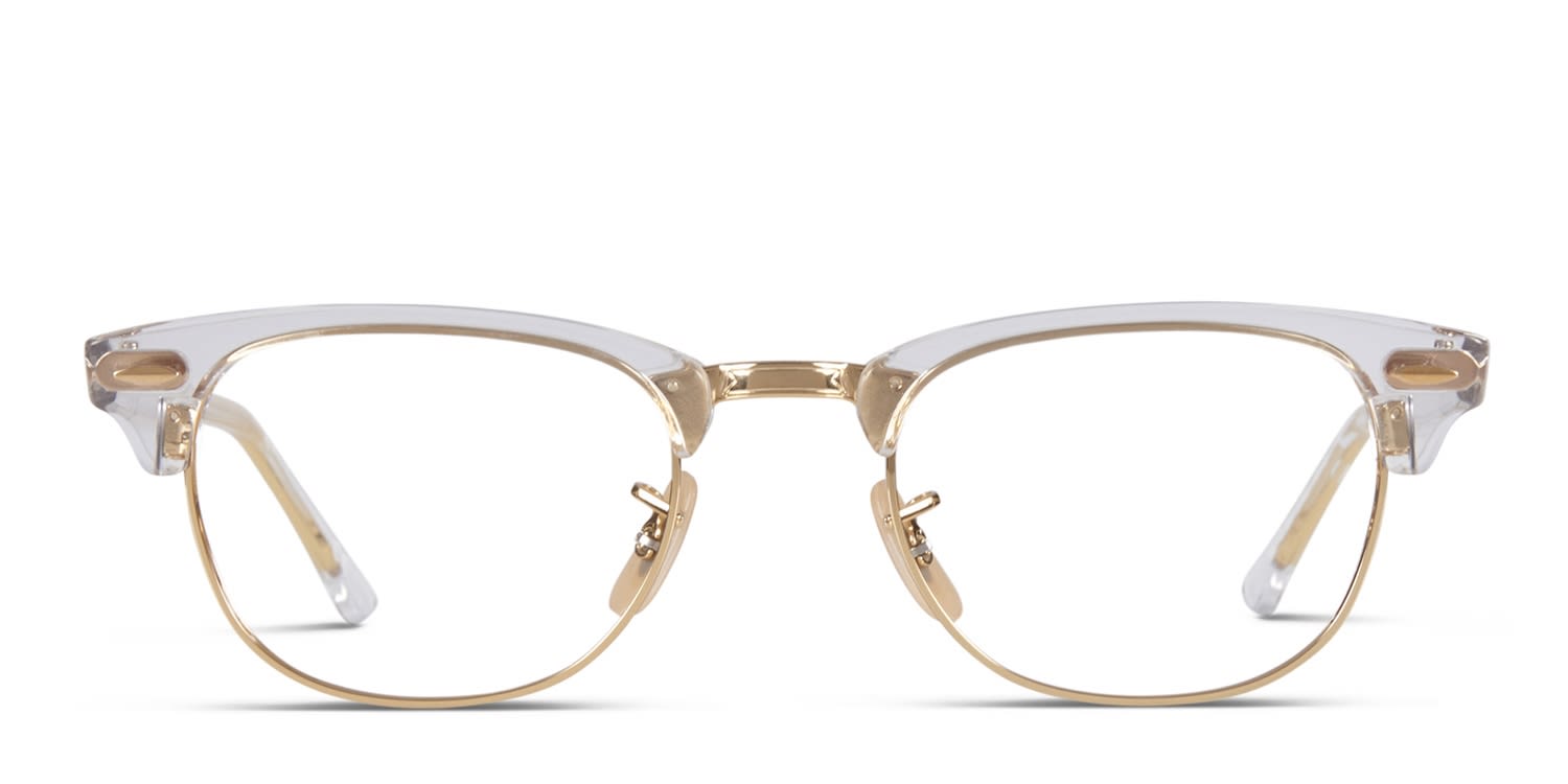 Ray Ban 5154 Clubmaster Clear W Gold Prescription Eyeglasses