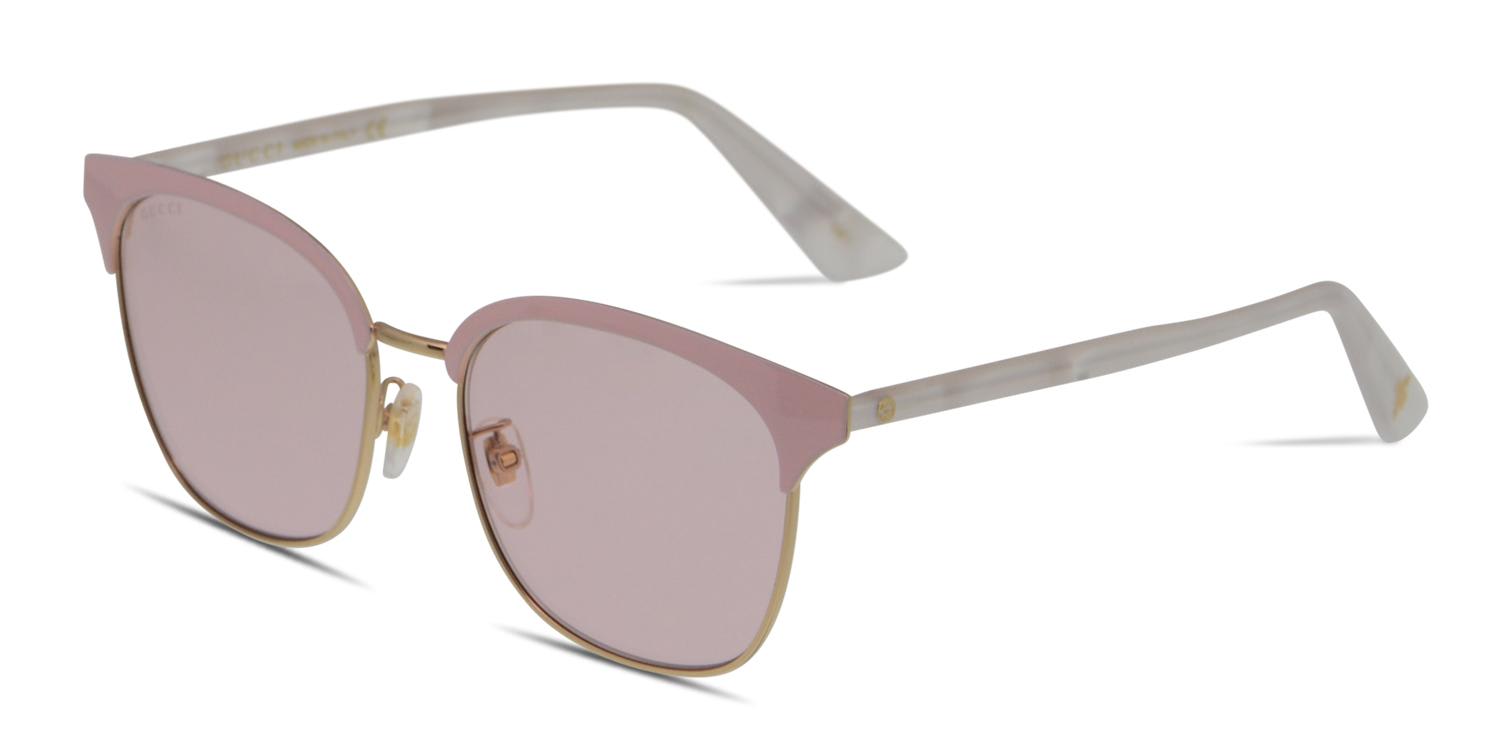 Gucci GG0244S Pink/Gold/White Prescription Sunglasses