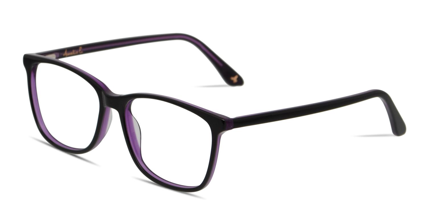 Amelia E. Laura Black w/Purple Prescription Eyeglasses