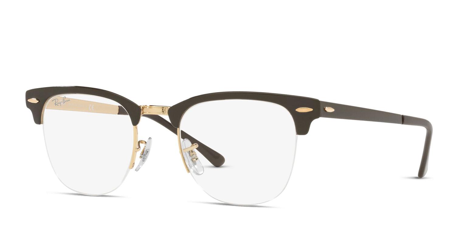 Ray-Ban RX3716VM Clubmaster Metal Brown/Gold Prescription Eyeglasses