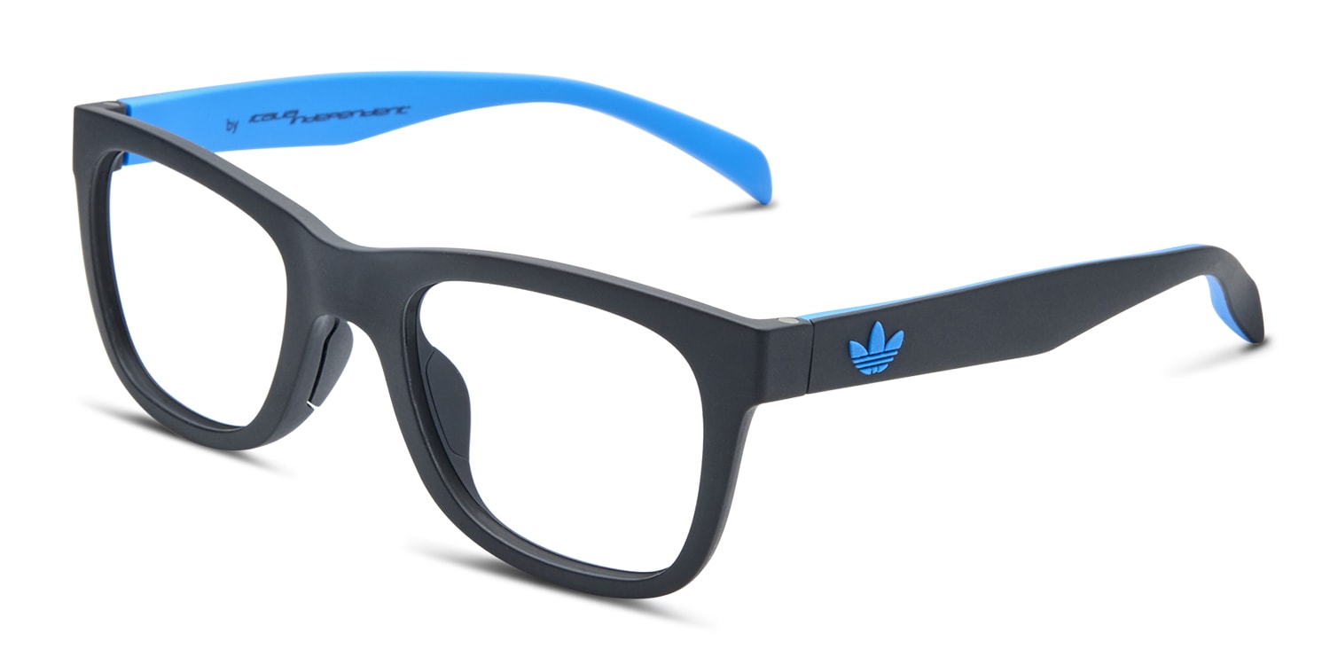 Adidas A004 Black w/Blue Prescription Eyeglasses