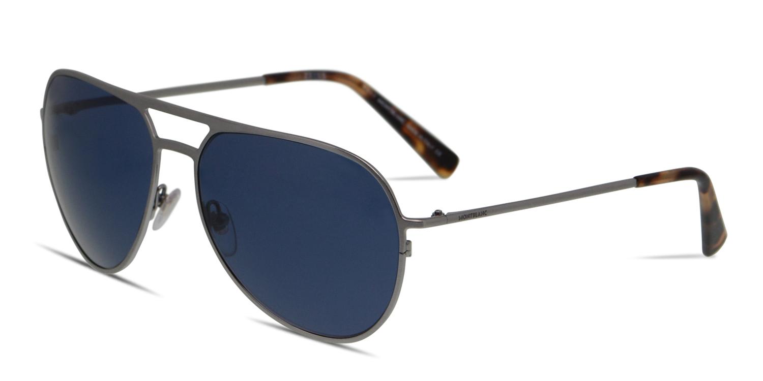 Mont Blanc MB546S Gumetal/Blue Prescription Sunglasses