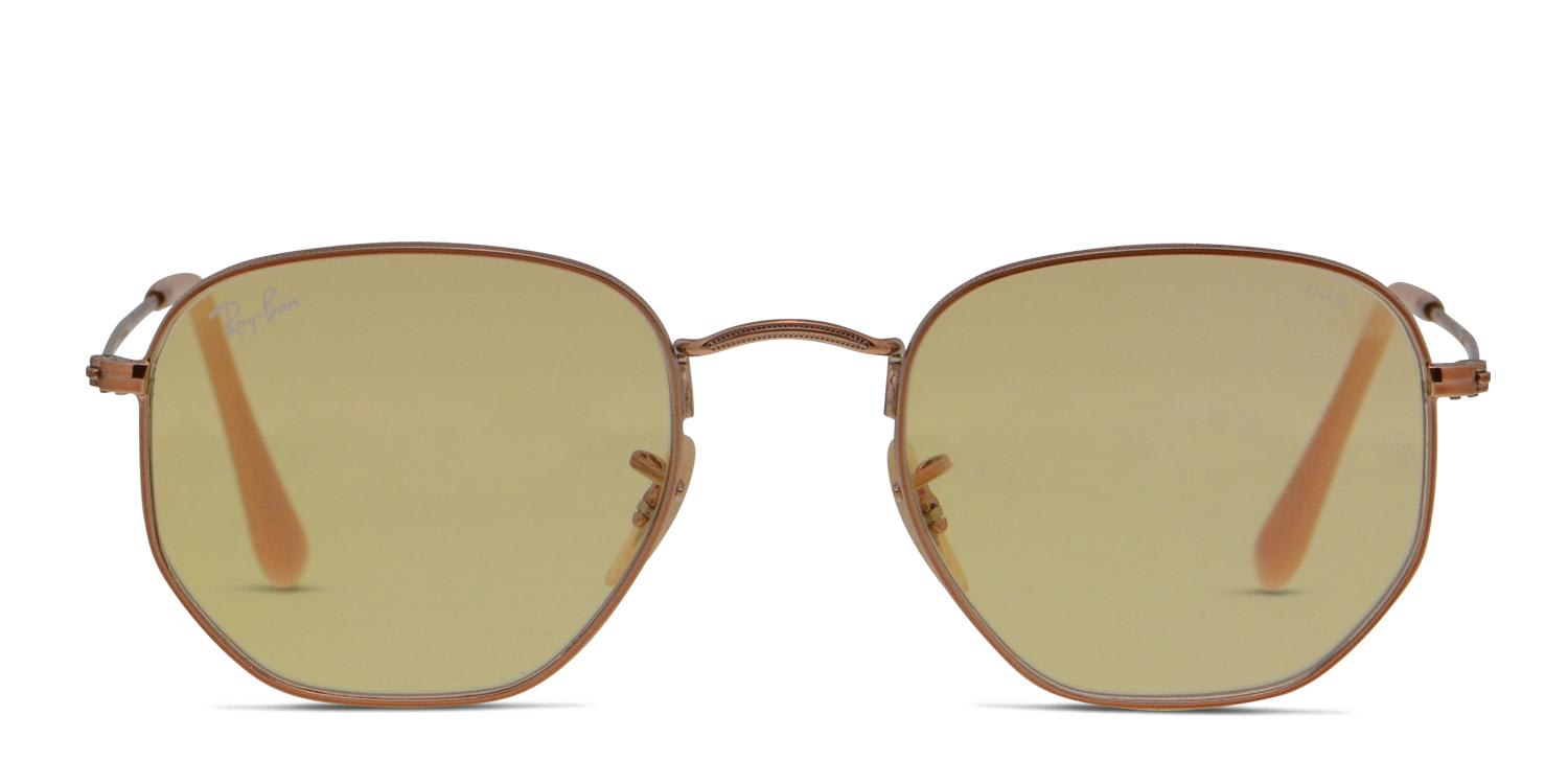 Ray-Ban 3548N Rose Gold/Yellow Prescription Sunglasses