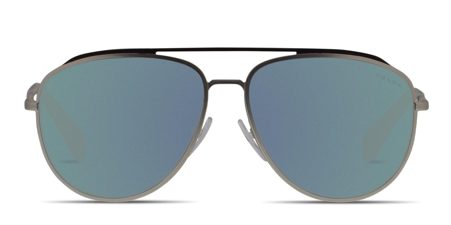 Prada PS 55RS Silver/Black/Gray Prescription Sunglasses