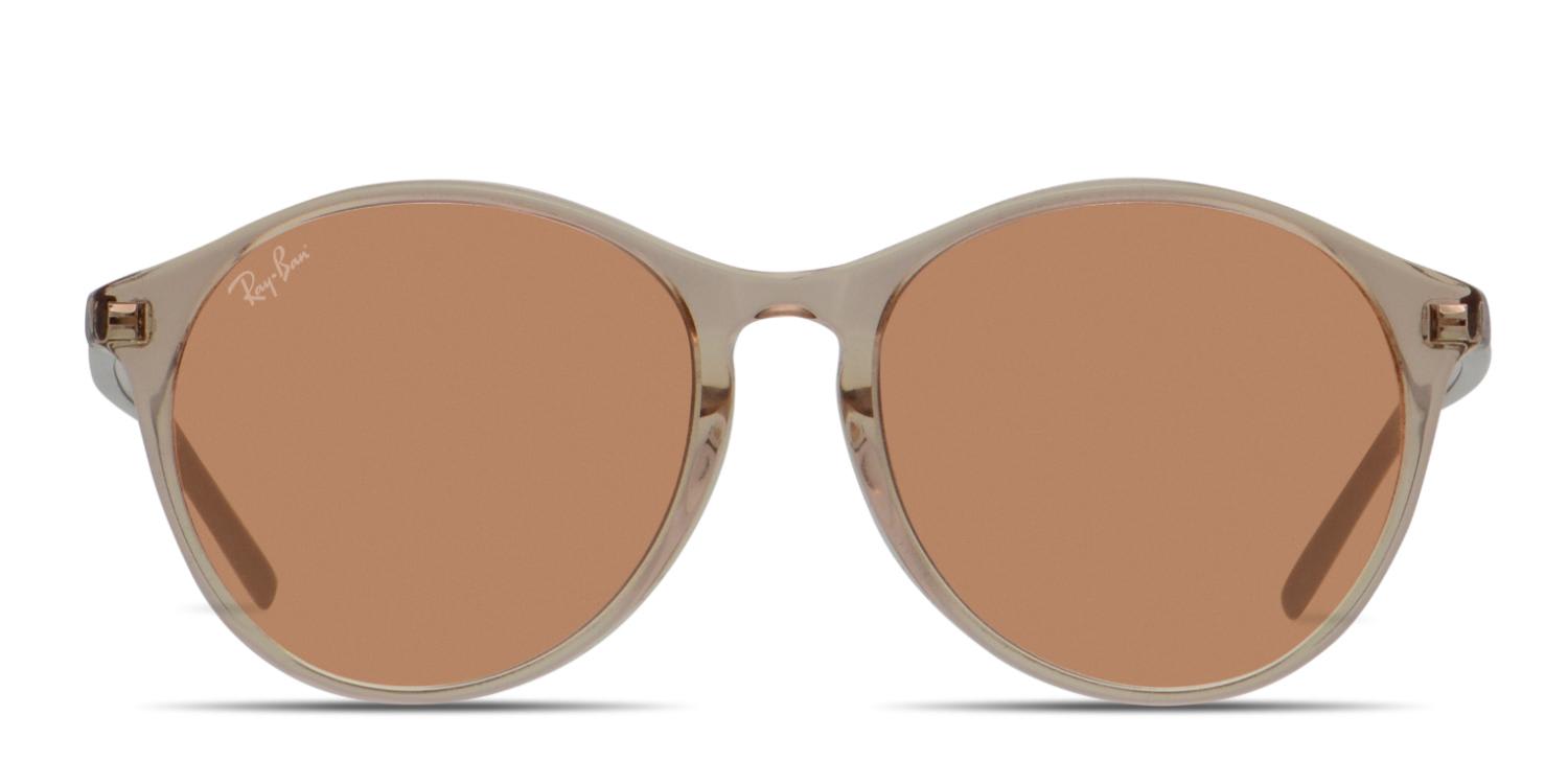 Ray-Ban 4371F Clear/Brown/Orange Prescription Sunglasses
