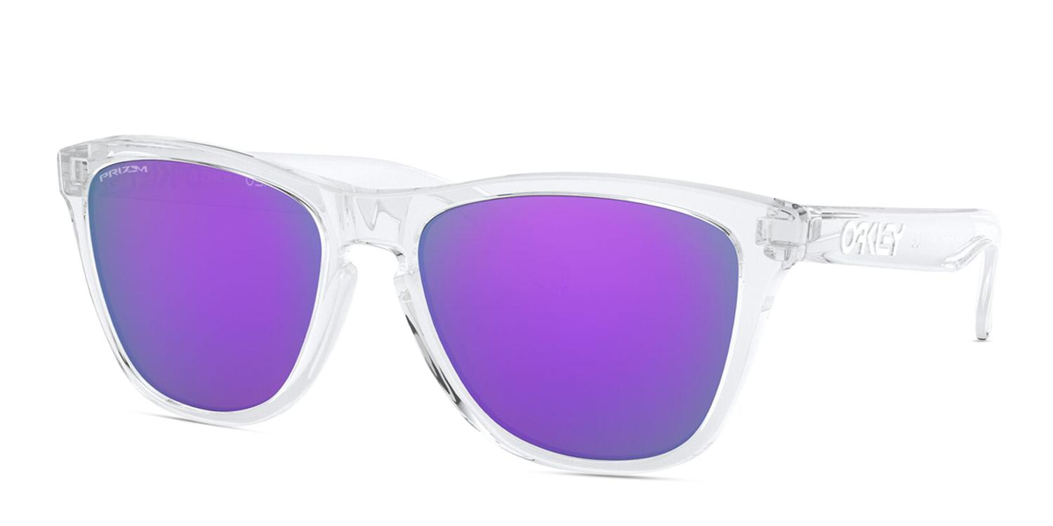 Oakley Frogskins Prizm Clear/Purple/Eggplant Sunglasses