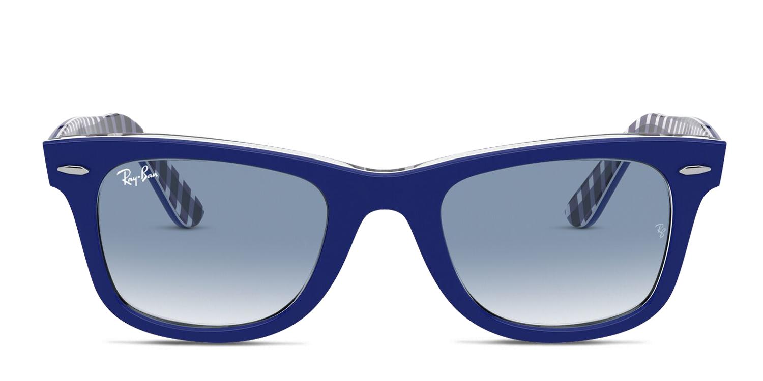 Ray-Ban 2140 Wayfarer Classic Large Blue/White Prescription Sunglasses