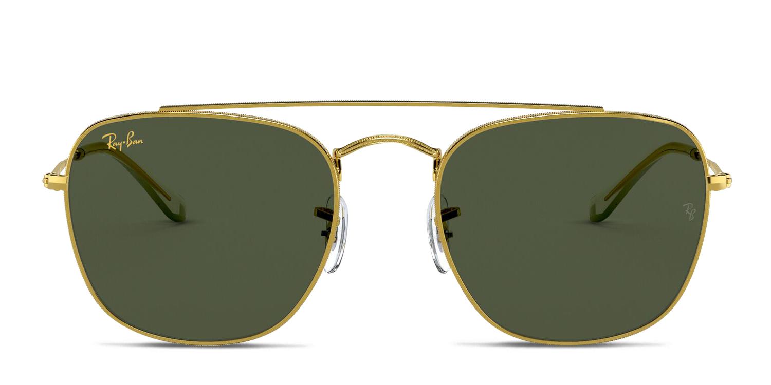 Ray-Ban 3557 Gold/Green/Clear Prescription Sunglasses