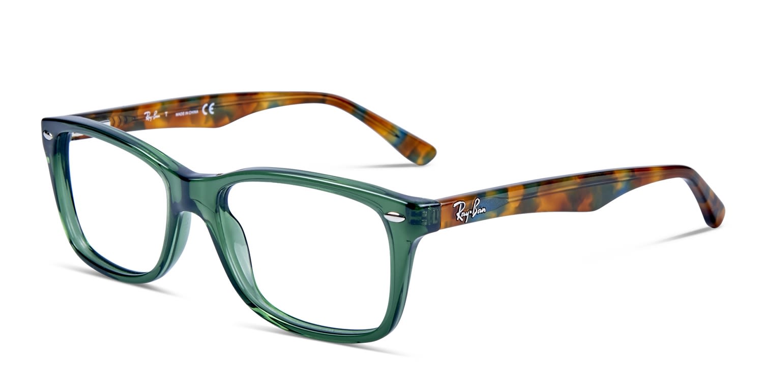 Ray Ban 5228 Green W Tortoise Prescription Eyeglasses