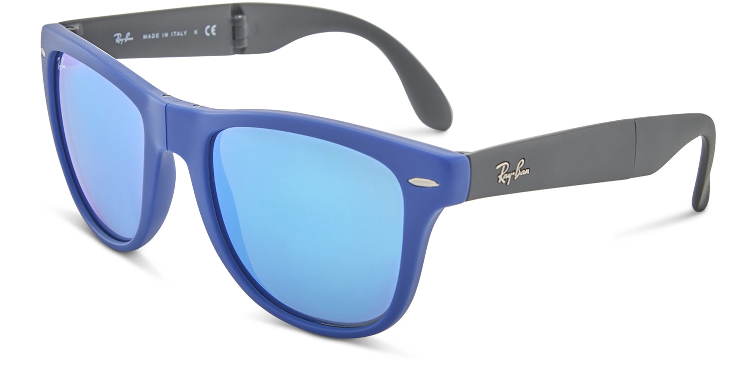 Ray-Ban 4105 Folding Wayfarer Large Blue Prescription Sunglasses