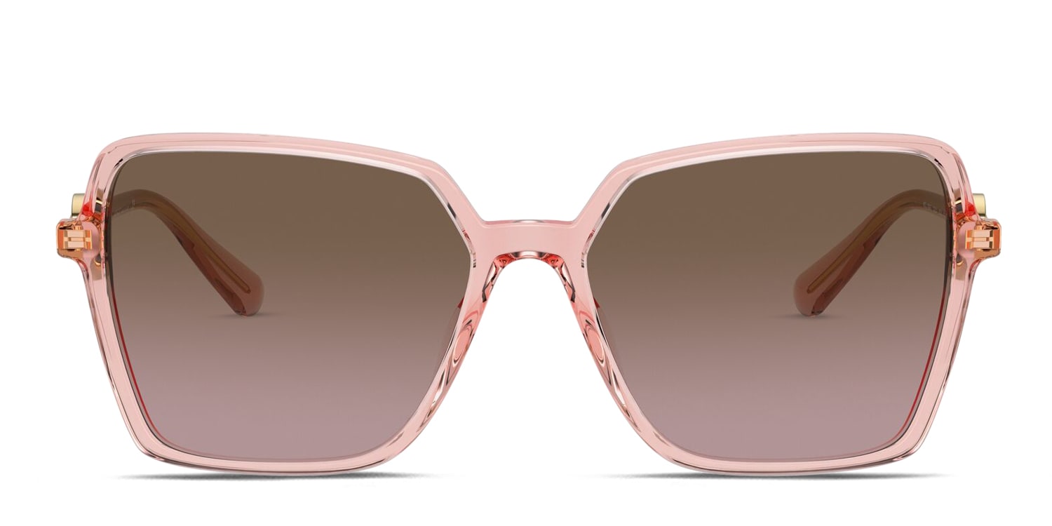 Versace VE4396F (A) clear, pink frame with violet gradient brown lenses
