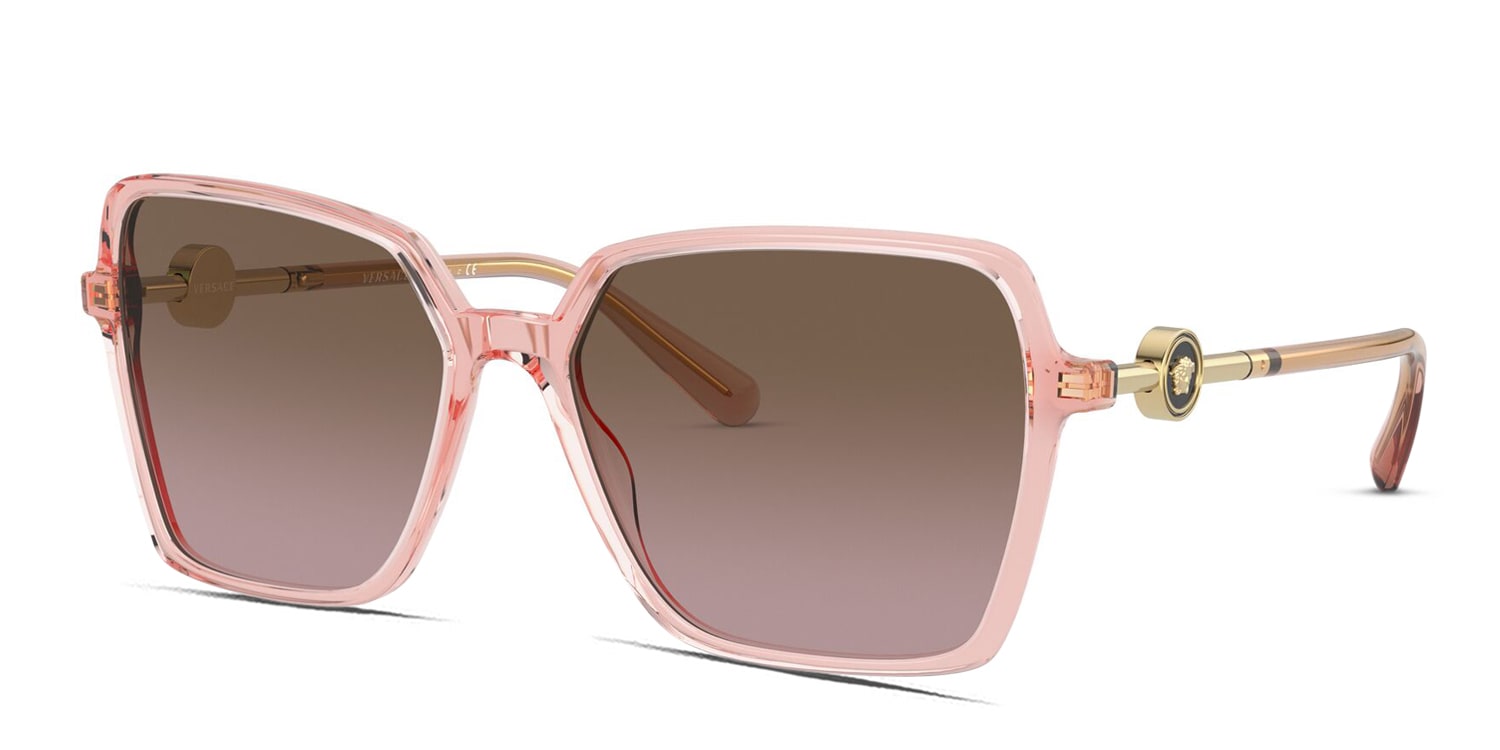 Versace VE4396F (A) clear, pink frame with violet gradient brown lenses