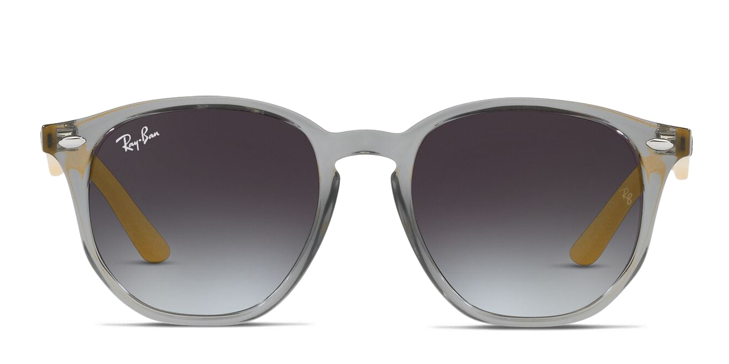 RayBan RJ9070S Kids clear , gray frame with grey gradient lenses. Lenses provide 100 UV