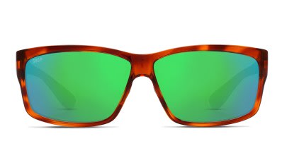 Costa Del Mar 6S9042 Inlet tortoise frame with green mirrored 580p lenses. Lenses provide 100 UV protection
