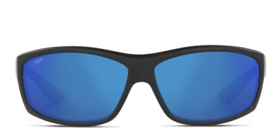 Costa Del Mar 6S9059 Zane black frame with blue mirrored 580g lenses. Lenses provide 100 UV protection
