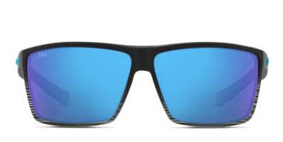 Costa Del Mar 6S9055 Motu black frame with blue mirrored 580g lenses. Lenses provide 100 UV protection