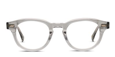 KOUGETSU PLUTINUMSILVER × CLEARTO DGREY Ottoto Metro Circle Gray/Clear Eyeglasses | Includes FREE Rx Lenses