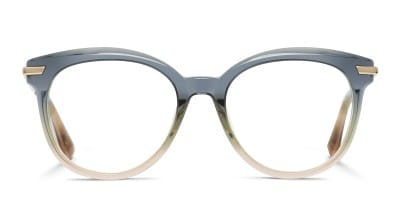 Amelia E. Mellow Blue, Brown, Clear Prescription Eyeglasses