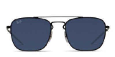 Ray-Ban RB3683 black, gold frame with clear gradient blue