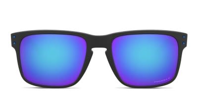 Oakley OO9417 Holbrook XL Black Blue frame with PRIZM sapphire iridium polarized lenses. Lenses provide 100 UV protection