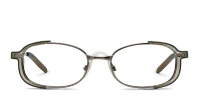 Pentax Alpha Gunmetal/Brown Eyeglasses | Includes FREE Rx Lenses