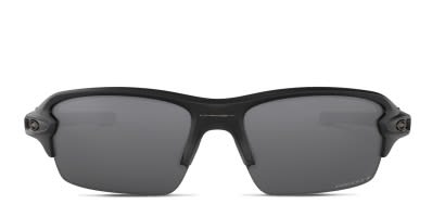 Oakley OO9009 Flak Jacket XlJ black frame with grey lenses. Lenses provide 100 UV protection