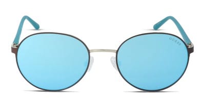 Guess GU3023 blue frame with blue mirrored lenses. Lenses