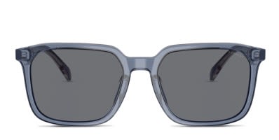 Coach HC8385U clear , blue frame with blue solid lenses. Lenses