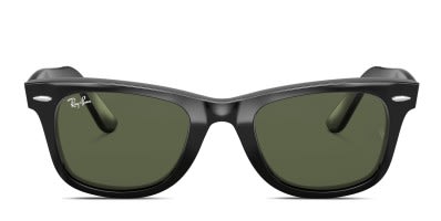 小物 RAY-BAN Wayfarer Matte Black ORB2140F Ray-Ban RB2132F New Wayfarer Matte M (55 - 18) with Green lenses