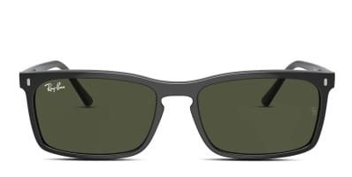 Ray-Ban RB3721 black , silver frame with dark green lenses