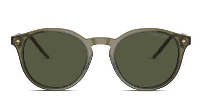 Ray-Ban Stories RW4003 Round black frame with dark green lenses 