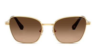 Jimmy Choo Trisha/G/Sk gold frame with gradient brown lenses. Lenses  provide 100% UV protection.