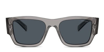 Prada PRA06S clear , gray frame with dark grey lenses. Lenses