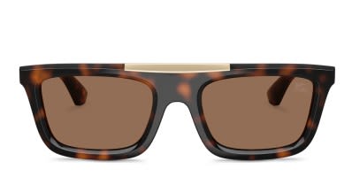 Burberry BE4458U tortoise frame with dark brown lenses. Lenses
