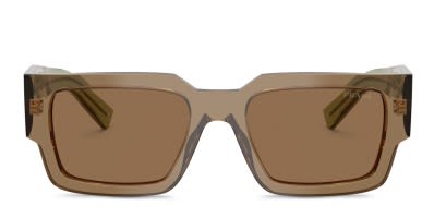 Prada PR09ZS clear , green frame with dark grey lenses. Lenses