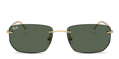 Ray-Ban RB3767 gold frame with dark green lenses. Lenses  display picture 2