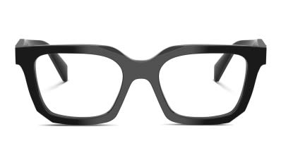 Prada PR 09ZV Shiny Black Eyeglasses | Includes FREE Rx Lenses