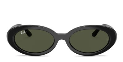 Ray-Ban RB4441D black frame with dark grey lenses. Lenses provide