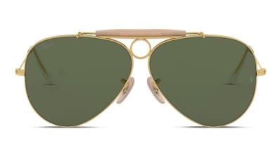 Ray Ban 3029 Outdoorsman II Gold Green Beige Prescription Sunglasses