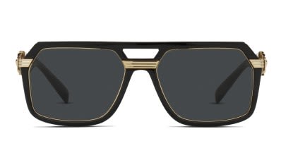 Versace VE4363 Greca Aegis Black Gray Prescription Sunglasses 50 Off Lenses