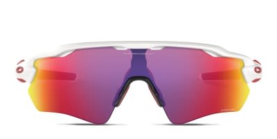 Oakley OJ9001 Radar EV XS Path Kids white frame with PRIZM road lenses. Lenses provide 100 UV protection