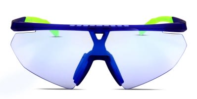 Adidas SP0005 blue frame with blue flash lenses. Lenses provide