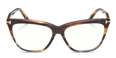 Tom Ford TF5535-B Brown/Pattern Prescription Eyeglasses