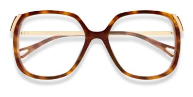 The Chloé CH0241O is a stylish full-rim frame with subtle cat-eye