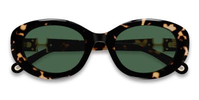 Chloe CH0301S tortoise frame with brown lenses. Lenses provide 100