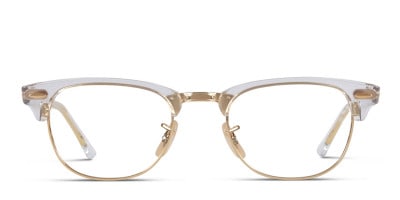 ray ban clubmaster transparent gold
